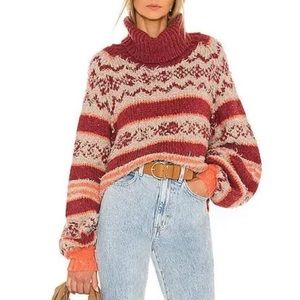 Free People Berry Check Me Out Sweater